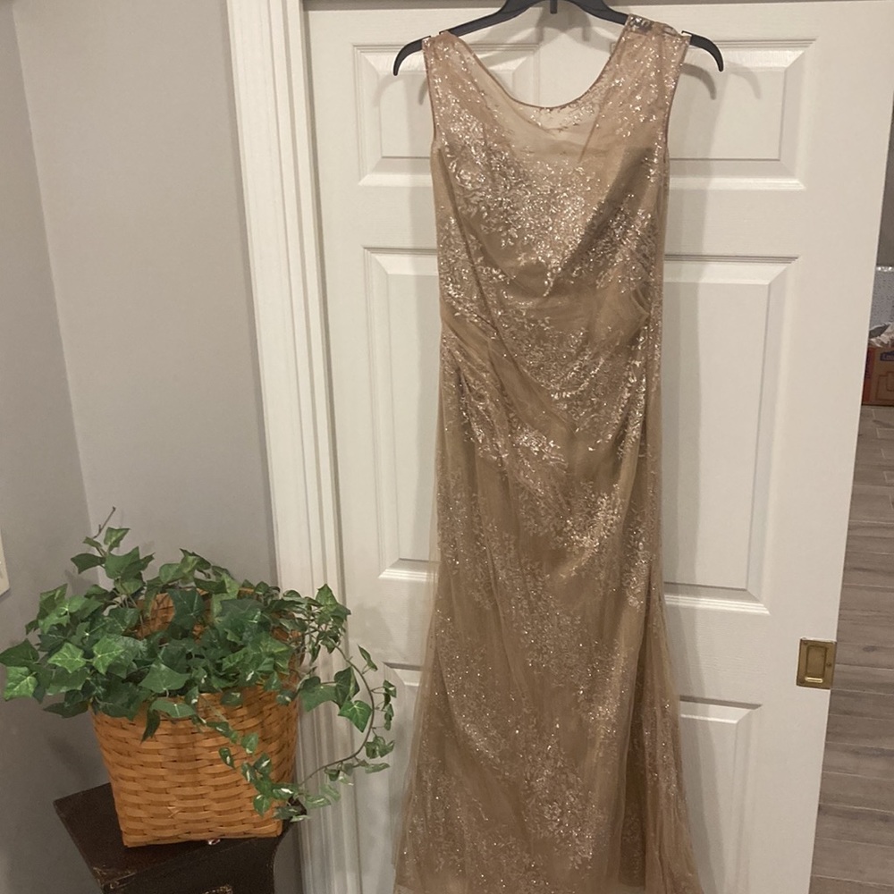 Rene Ruiz long gold gown size 8